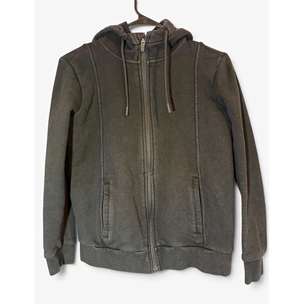FIGS Women's Essential Fleece Full Zip Hoodie XS Black Cotton Blend Jacket